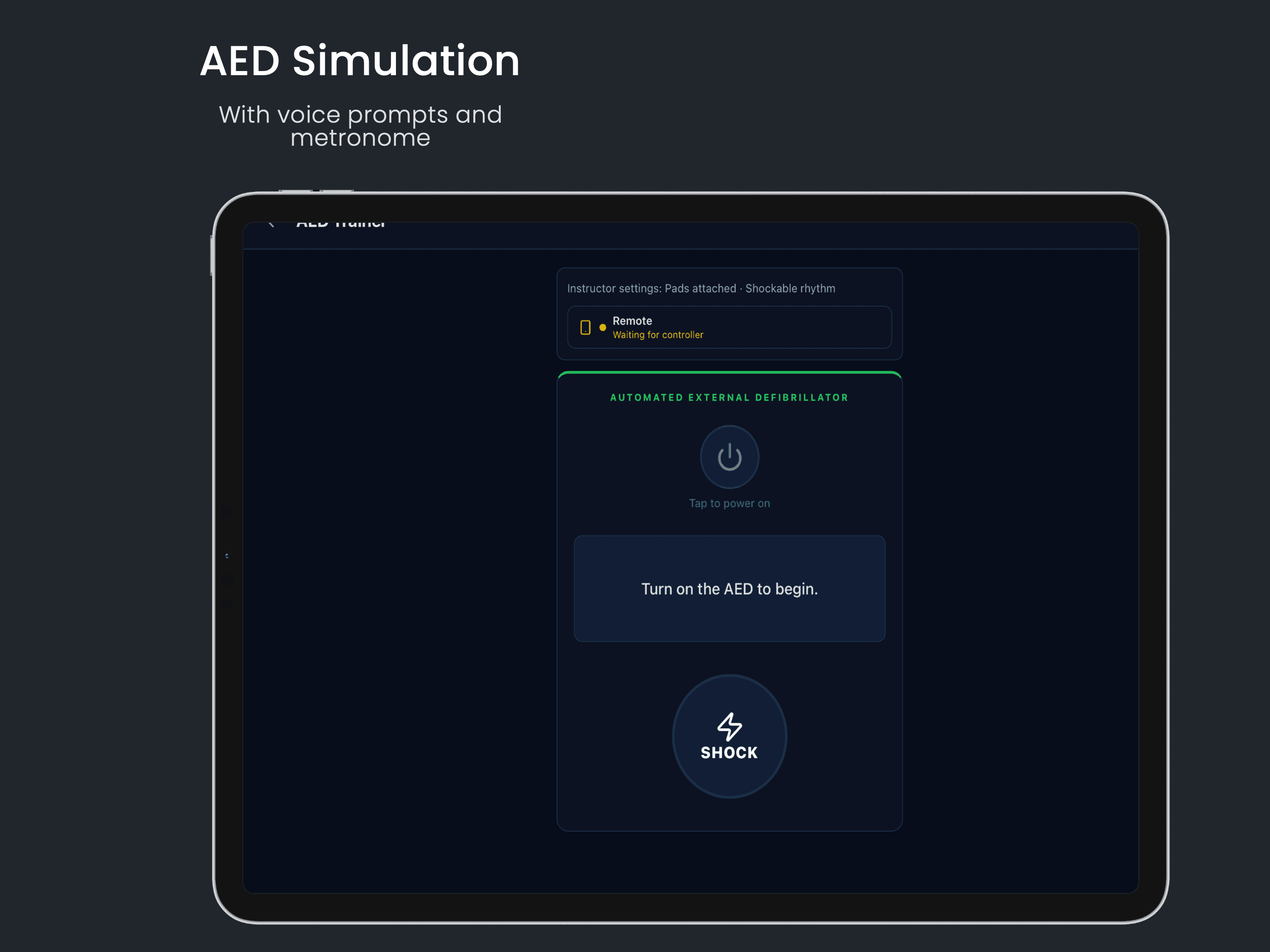 AED Simulation — With voice prompts and metronome